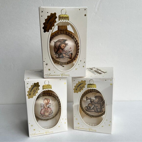 Lot of 3 Hummel 2000 Glass Collectible Christmas Ornaments in Box *READ* - Picture 1 of 12